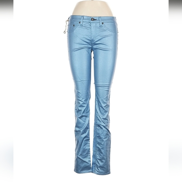 rag & bone Denim - Rag & Bone Modele Sky Blue Metallic Jeans/Leggings New Size 29